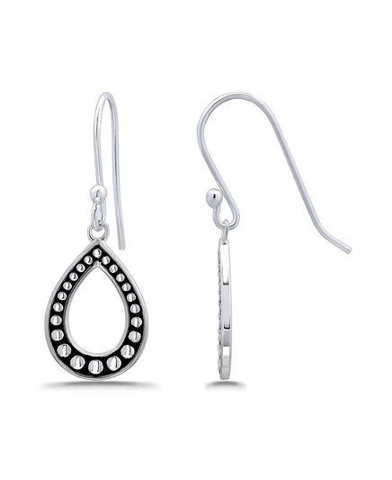 Серьги-капли Macy's оксидированные с бисером, серебристые