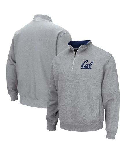 Мужская куртка с логотипом Cal Bears Tortugas на молнии в четверть оборота heathered gray