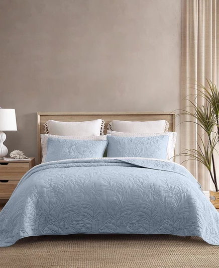 Двустороннее стеганое одеяло Tommy Bahama Home из плотного хлопка Costa Sera, королевский синий
