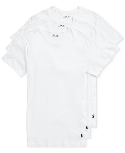 Мужские футболки Polo Ralph Lauren Slim Fit, 3 шт., белые