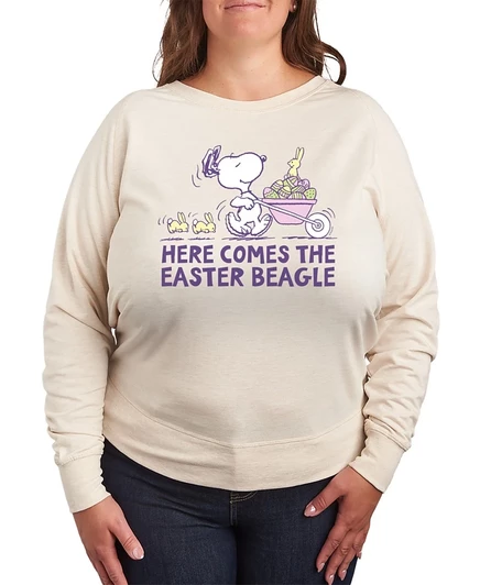 Гибридная одежда Плюс размер Peanuts Snoopy Easter Beagle, футболка-пуловер с рисунком пасхального Бигля