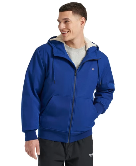 Мужская спортивная куртка Champion Mens Sport Shell с капюшоном на молнии blue