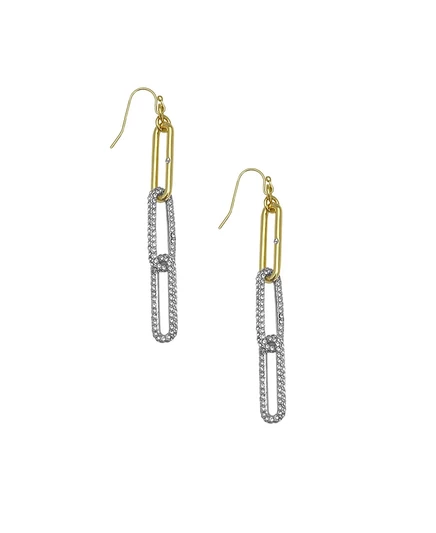 Серьги Vince Camuto двухцветные со стеклянными камнями, золотистые