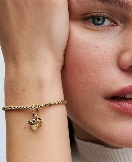 Подвеска Pandora с позолотой 14 Карат, светящаяся в темноте в виде светлячка gold