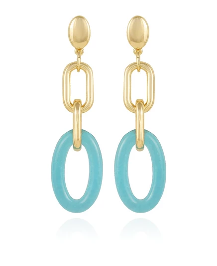 Серьги Vince Camuto Link Drop, золотистые с синими каплями