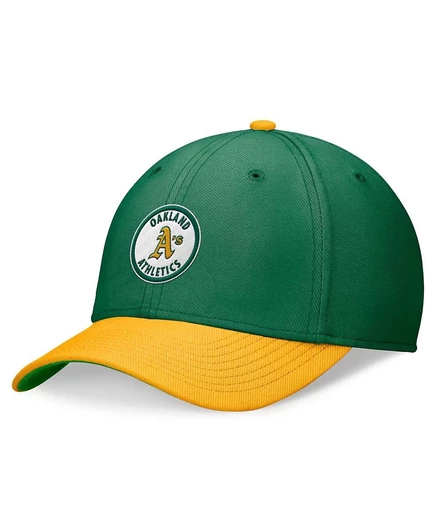 Мужская кепка Nike Cooperstown Rewind Oakland, зеленая/золотая