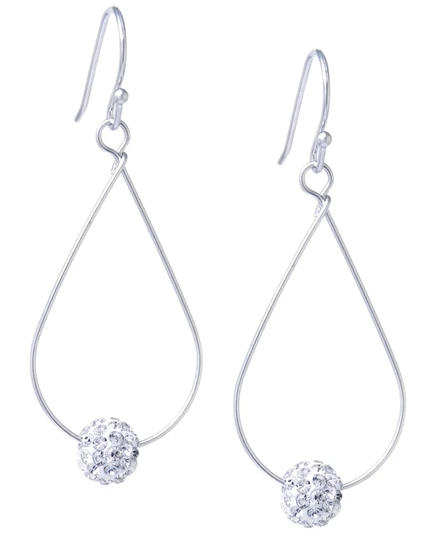 Женские серьги Macy's с кристаллом, серебряные, прозрачные