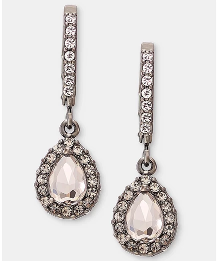 Серьги-капли Givenchy с кристаллами, темно-серые
