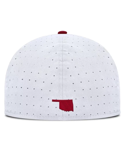 Мужская белая кепка Nike Oklahoma Sooners On-Field Dugout True Performance, облегающая фигуру. white
