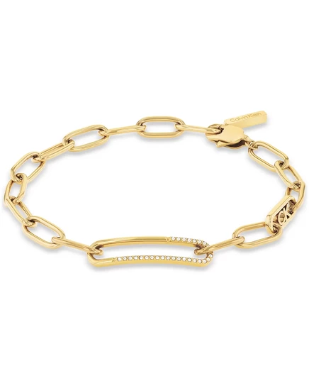 Браслет Calvin Klein Pavé & Logo Link из стали, золотистый