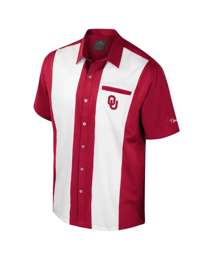 Мужская малиновая рубашка Colosseum Oklahoma Sooners Strike на пуговицах Colosseum crimson