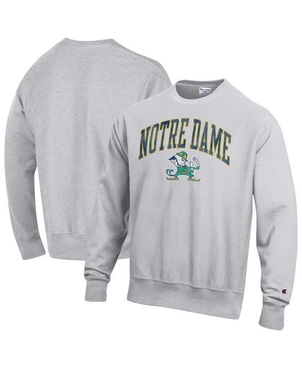 Мужской свитшот Champion с логотипом Notre Dame, серый