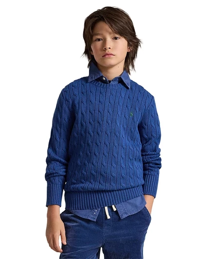 Свитер для мальчиков Polo Ralph Lauren с косами, голубой