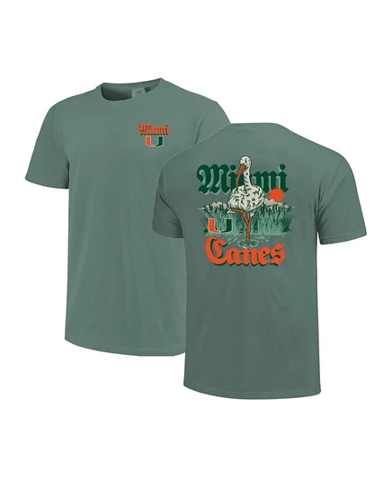 Унисекс футболка Image One Miami Hurricanes с принтом, зеленая