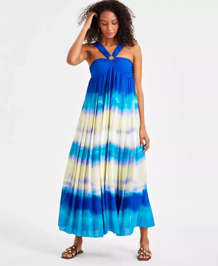  Женское плиссированное платье макси, эксклюзивно от Macy's birdie dye