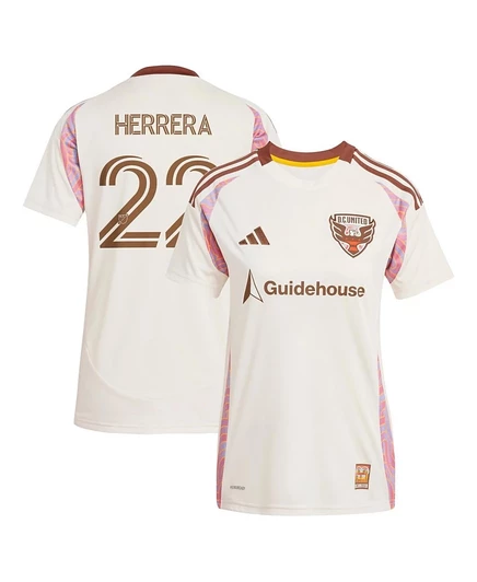 Женская игровая футболка Adidas Aaron Herrera DC United, бежевая