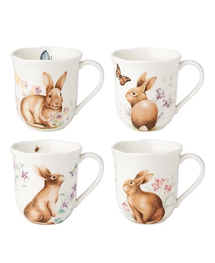 Кружки Lenox Butterfly Meadow Bunny, 4 шт., разноцветные