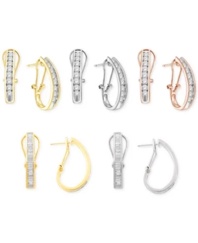 Серьги-кольца Macy's J-Hoop с бриллиантами