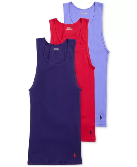  Мужские майки классического кроя из 3-х комплектов fall royal/begonia red/harbor island blue