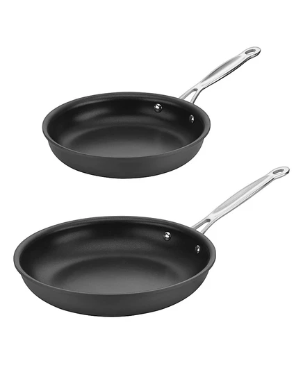 Cuisinart из твердого анодированного алюминия, 2 шт. Набор сковородок для жарки, черный