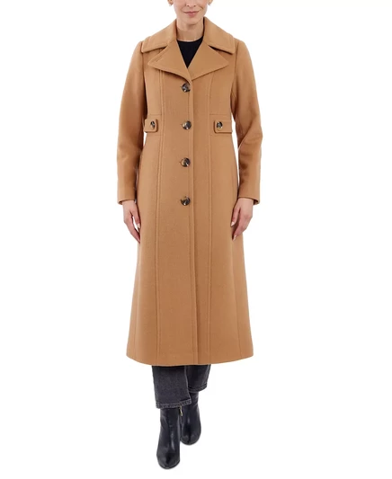  Женское однобортное макси-пальто, созданное для Macy's camel