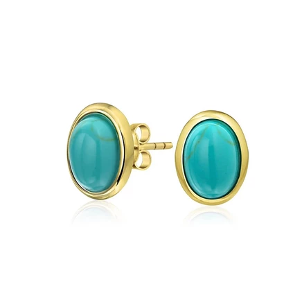 Серьги-пусеты Bling Jewelry с янтарем, синие