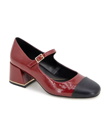  Женские туфли-лодочки Mary Jane на блочном каблуке Alec rio red/black