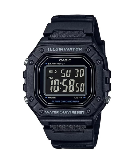 Мужские цифровые часы Casio W218H-1BV, 43,2 мм, черные