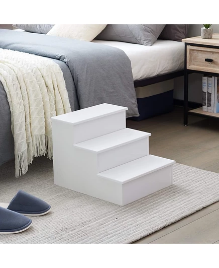 Kings Brand Furniture Darien 3-ступенчатый деревянный табурет для взрослых или детей, лестница для собак