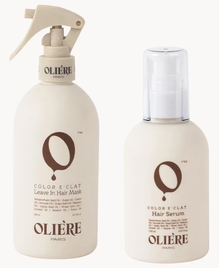 Oliere Paris Color Eclat Несмываемый дуэт для увлажнения и придания блеска волосам, стоимость 127 долларов, без цвета