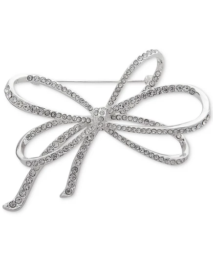 Булавка-бантик с паве от Anne Klein, созданная для Macy's silver