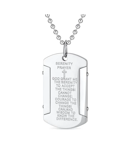 Мужская подвеска Bling Jewelry Serenity Prayer, серебристая