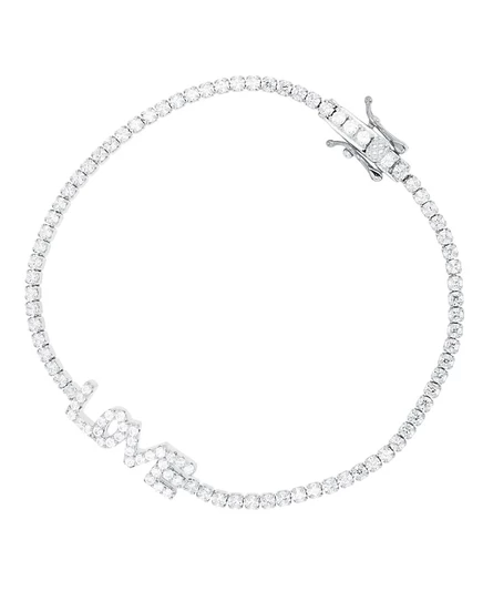 Женский браслет Macy's Love, серебро, фианиты, белый