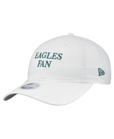Женская белая кепка болельщика команды Philadelphia Eagles от New Era с регулируемой длиной 92 см, белая