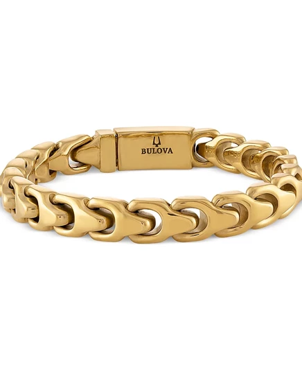Мужской браслет Bulova Link из позолоченной нержавеющей стали gold