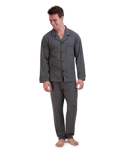 Мужская пижама Hanes из хлопка‑модала, 2 предмета, серая
