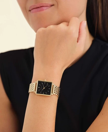 Женские часы Rosefield Boxy 28 мм двухцветные, черные