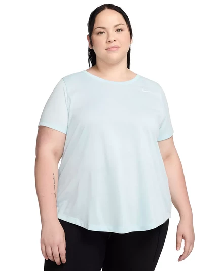  Женская футболка Active Dri-FIT большого размера с коротким рукавом и логотипом  glacier blue/pure/htr/white