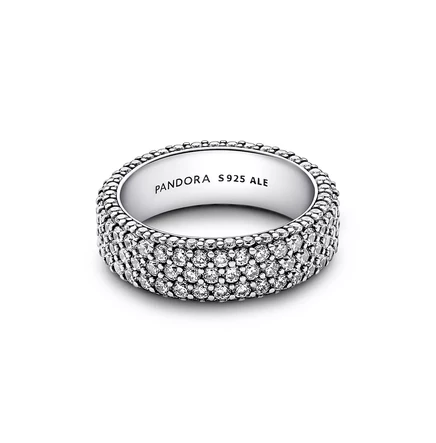  Трехрядное кольцо с вечным покрытием из кубического циркония silver