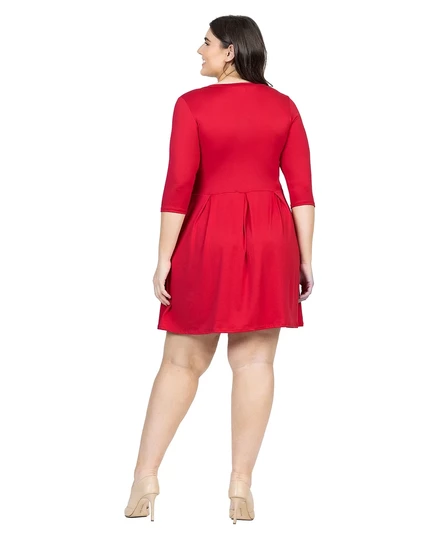 Женское платье 24seven Comfort Apparel для полных, красное