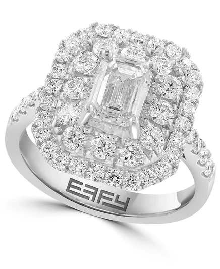 Кольцо EFFY из 14k белого золота с изумрудом, 2,2 карат