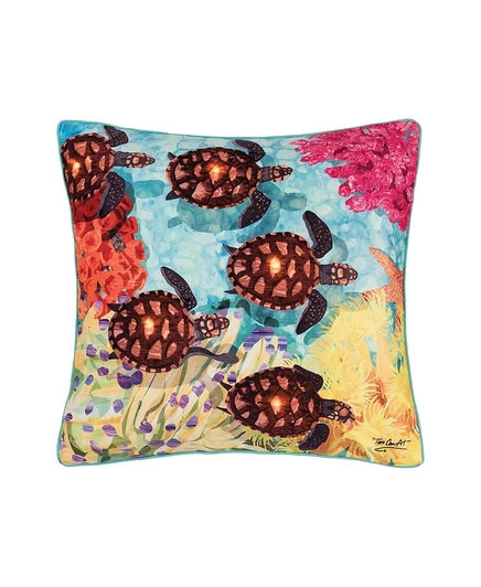 Декоративная подушка C & F Home Baby Turtle со светодиодами, голубая