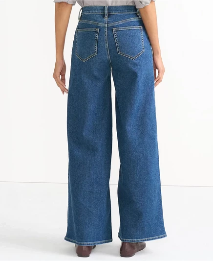Женские джинсы Recover Denim с высокой посадкой и очень широкими штанинами от Lands' End crawford wash