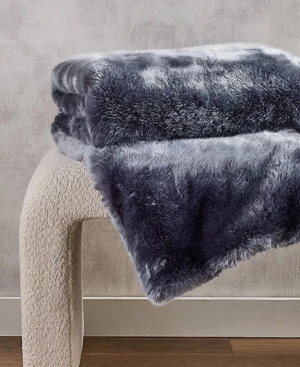 Плед Hotel Collection Lynx из искусственного меха, серый