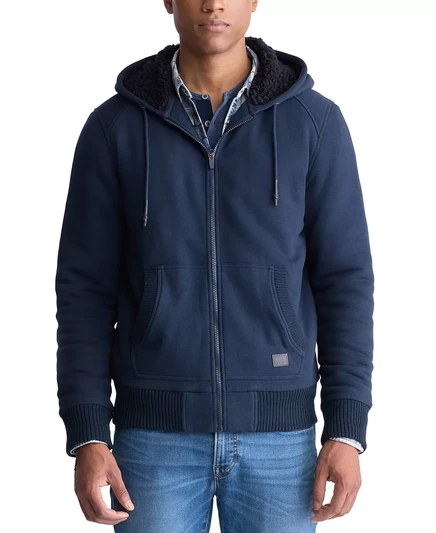 Мужская куртка с капюшоном на молнии спереди от Fasox midnight blue