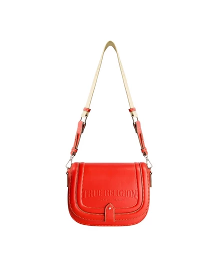 Женская сумка True Religion Bombe Logo Saddle, красная