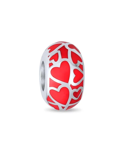 Шарм bling jewelry murano сердце, 925 серебро, красный