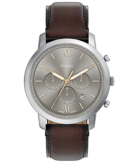 Мужские часы Fossil Neutra, хронограф, 44 мм, коричневые