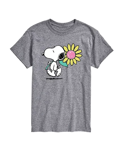 Мужская футболка с короткими рукавами и весенним цветком Peanuts Snoopy от AIRWAVES gray