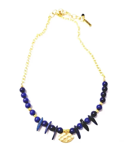 Женское колье MINU Jewels Ain с лазуритом, золотистое